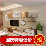 中式简约组合电视柜茶几背景墙柜可伸缩客厅柜宜家实木颗影视柜V