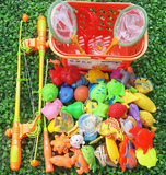 儿童钓鱼玩具套装 宝宝磁性钓鱼玩具 小孩益智戏水小猫钓鱼玩具