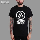 LiberSoul潮欧美林肯公园短袖T恤男女linkin park纯棉宽松A136