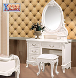 新古典小型宜家卧室梳妆台 实木欧式田园现代简约化妆台镜柜桌子