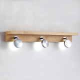 现代简约LED镜前灯浴室卫生间防水灯创意室床头壁灯个性木质灯具