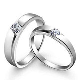 订婚结婚情侣戒指女925银韩版开口对戒男银饰一对价刻字圣诞礼物