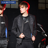 Lilbetter男士夹克 2016春天新品黑色韩版外衣薄款潮牌休闲外套男