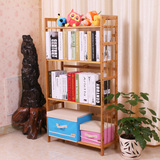 简易书架置物架办公室楠竹实木质儿童小书架学生落地创意书柜特价