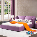 豪迈时尚现代简约双人布艺床 可拆洗小户型婚床1.8米大床软床