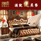 欧式床 实木床 双人床 古典公主床1.8米美式床 高端美式深色家具
