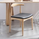 特价实木办公家用靠背欧式椅子牛角椅现代简约椅子带扶手原木凳子