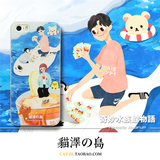 iPhone6s手机壳5.5plus猫泽之岛原创设计冰镇小屋轻松熊清新日韩
