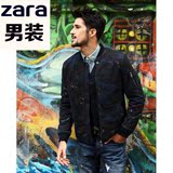 zara男装外套2015冬季新款棉衣夹克欧美修身棒球领棉袄迷彩夹克男