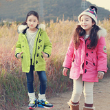 韩国代购女童装2016秋冬儿童中长款羽绒服加厚轻薄白鸭羽大衣外套