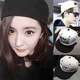 韩版涂鸦嘻哈帽棒球帽子青少年男女黑白色大学生潮防晒帽夏天情侣