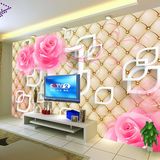 简约客厅电视背景墙纸3d立体大型壁画现代无缝影视墙壁纸墙布玫瑰