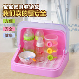 婴儿奶瓶收纳盒餐具箱宝宝奶瓶餐具收纳盒碗筷晾干防尘翻盖储存盒