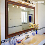 特价欧式田园壁挂镜仿古卫浴镜子梳妆镜全身化妆镜浴室镜防水镜
