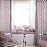 淡紫色花朵田园飘窗垫窗台垫定做高密度海绵沙发坐垫榻榻米垫子