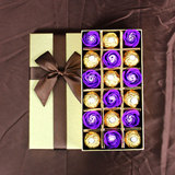 包邮 费列罗巧克力礼盒装金莎9+9粒DIY创意情人节玫瑰花礼物