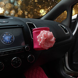 玫粉色蔷薇 可爱清新手机袋  汽车出风口置物袋 实用卡片袋笔筒