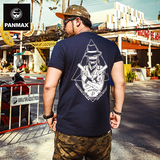 PANMAX潮牌大码男装 加大加肥2015新款夏字母短袖T恤男潮胖子上衣
