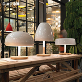 北欧设计师客厅卧室床头创意时尚原木台灯 现代简约蘑菇头台灯