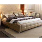头层真皮床单人床双人床1.5 1.8米气动储物皮艺床软床婚床家具