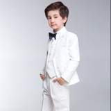 儿童套装花童礼服新款男童小西装白色钢琴演出服修身韩版西服