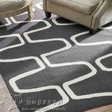 简约条纹深灰色抽象地毯客厅茶几沙发地毯卧室床边餐厅地毯定制