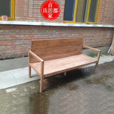 漫咖啡桌椅双人椅子长椅靠背椅实木客厅组合老榆木餐椅工厂可定制