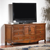 简约欧式家具新古典电视柜 客厅实木美式电视机墙柜雕花地柜组合