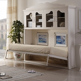 创意欧式田园隐形床壁床书柜顶柜多功能省空间折叠家具包邮包安装