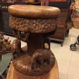 新款泰国实木大象凳子换鞋凳 全实木雕特大号原木大象凳 招财摆件