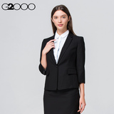 G2000女士西服外套一粒扣七分袖夏款女装中袖西装商务休闲黑色