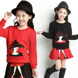 儿童装女童春秋装套装2016新款3-4-5-6-7岁8卫衣两件套裙子韩版潮