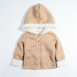 男童加绒大衣女童保暖加绒大衣儿童宝宝外套 婴儿外套连帽棉衣