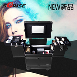 srise拉杆化妆箱专业跟妆箱多层彩妆美甲大容量万向轮纹绣工具箱