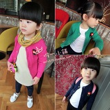 2016春装新款韩版女童小童宝宝长袖开衫毛衣麻花纯色针织衫外套