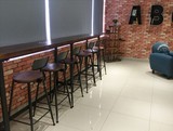 脚吧台桌椅铁艺靠墙休闲咖啡厅水吧酒吧台 家用长条实木桌吧桌高