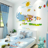梵谷卡通大型墙纸早教可爱小动物 儿童房卧室壁纸教室幼儿园壁画