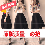 欧货2016夏季新款女装韩版修身A字裙套装两件套印花连衣裙女潮