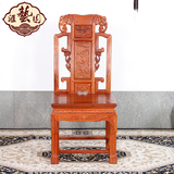 汇艺园 缅甸花梨象头餐椅 明清仿古雕刻休闲椅客厅家具全实木椅子