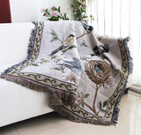特价美式花鸟多功能盖毯针织线毯子单人沙发套罩巾休闲床毯桌布