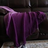 桔色渐变披肩毯针织毯盖毯搭毯装饰毯午睡毯空调毯 外贸欧美原单