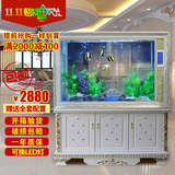 包邮欧式玻璃金鱼缸水族箱屏风隔断带鞋柜1.2米1.5米 生态免换水