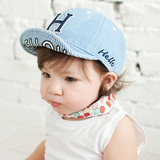 男宝宝帽子 秋0-1-2岁婴儿帽子3-6-9-12个月牛仔字母遮阳儿童帽子