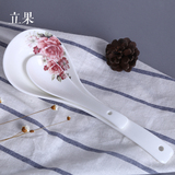 立果 陶瓷汤勺韩国创意餐具长柄勺子家用加厚小勺儿童饭勺饺子勺