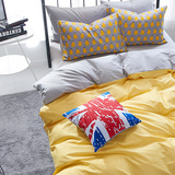 C纯棉床上四件套全棉床品1.8米纯色简约1.5m床单4件套床笠被套件