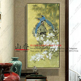 中式工笔花鸟装饰画 卧室挂画 玄关走廊壁画 有框画现代简约油画