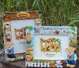 包邮7寸可爱熊宝宝田园风格相框相架像框七寸幼儿园儿童卡通摆台