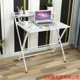 简约笔记本台式电脑桌可折叠整装书桌学习写字桌床边桌家用懒人桌