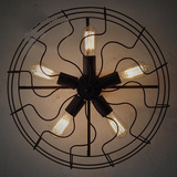 设计师美式乡村创意个性工业灯北欧餐厅灯阳台复古风电风扇吸顶灯
