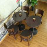 批发甜品奶茶店桌椅 咖啡桌圆桌  茶餐厅实木 西餐咖啡厅桌椅组合
